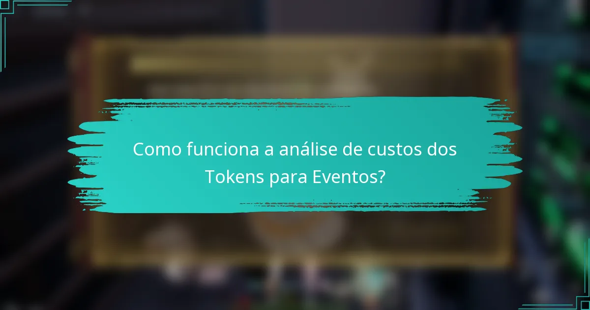 Como funciona a análise de custos dos Tokens para Eventos?