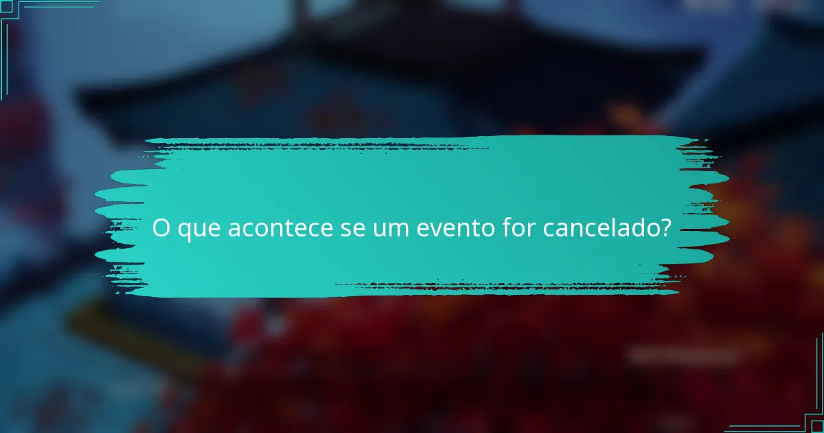 O que acontece se um evento for cancelado?